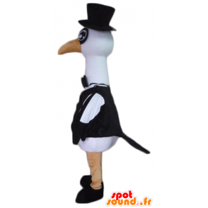 Mascot swan, stork, large black and white bird - MASFR22714 - Mascots Swan