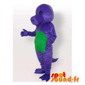 Lilla og grønn dinosaur maskot. Dinosaur Costume - Dinosaur maskoter - MASFR006519 - SpotSound.fr