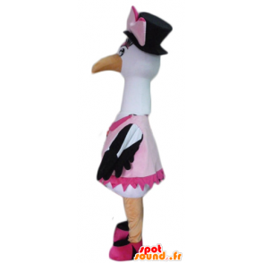Mascot svane, stork, stor svart og hvit fugl - MASFR22715 - Maskoter Swan