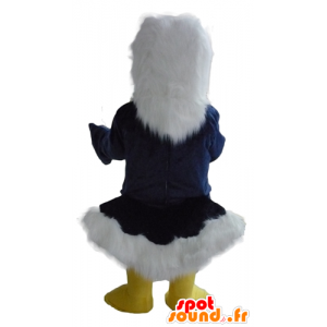 Large blue eagle mascot, white and yellow, all hairy - MASFR22716 - Mascot of birds