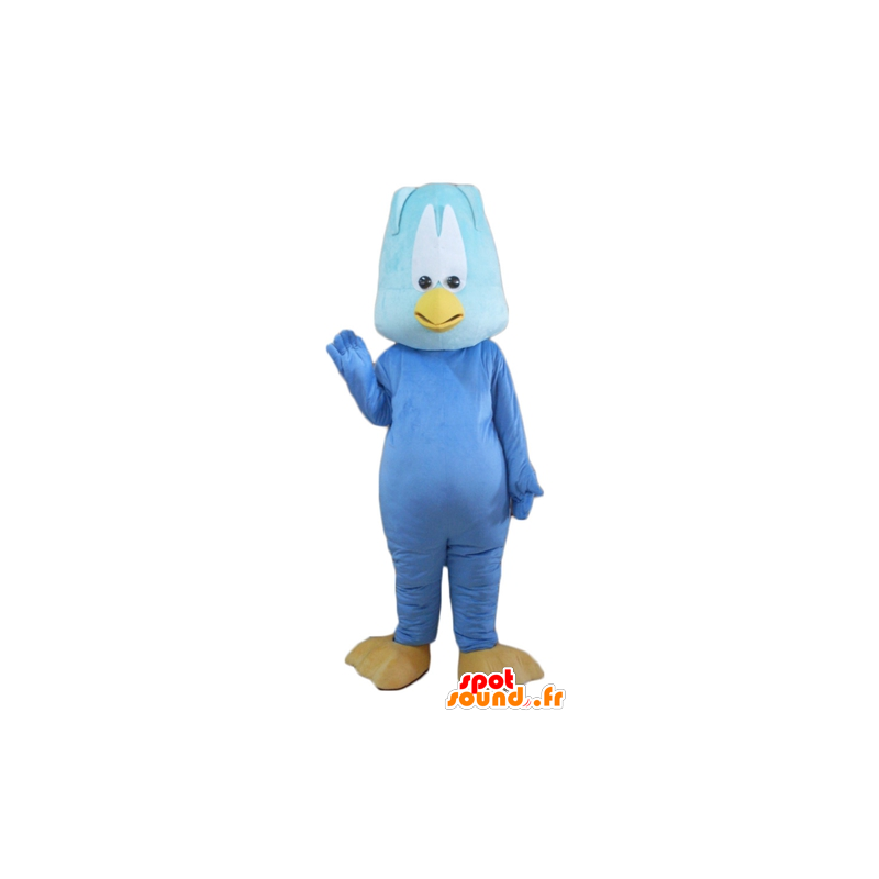 Mascot blauw kuiken, reus en grappige - MASFR22717 - Mascot vogels