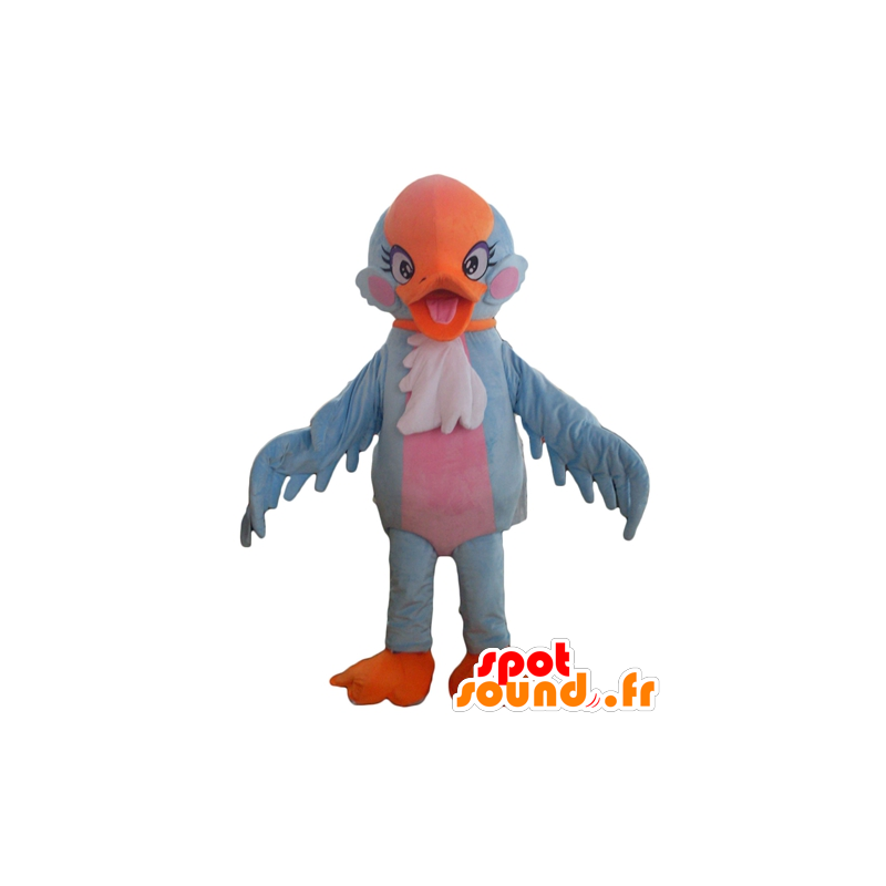 Mascot Bluebird, oranje en roze, heel mooi - MASFR22718 - Mascot vogels