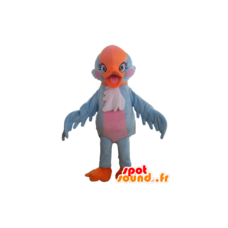 Mascotte Bluebird, arancio e rosa, molto carina - MASFR22718 - Mascotte degli uccelli