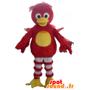 Mascot rød fugl, gule og hvite dukke - MASFR22719 - Mascot ender