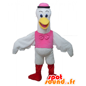 Maskot labuť, čáp, velký bílý pták - MASFR22720 - maskoti Swan