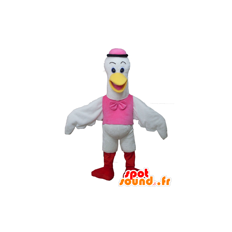 Mascot swan, stork, great white bird - MASFR22720 - Mascots Swan