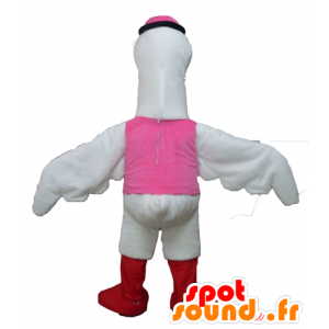 Maskot labuť, čáp, velký bílý pták - MASFR22720 - maskoti Swan