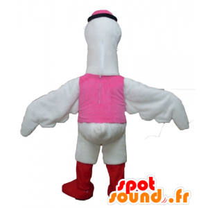 Maskot svane, stork, stor hvid fugl - Spotsound maskot kostume