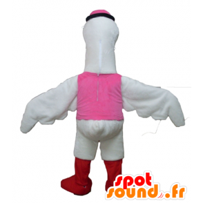 Maskot labuť, čáp, velký bílý pták - MASFR22720 - maskoti Swan