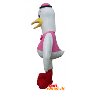Mascot joutsen, haikara, suuri valkoinen lintu - MASFR22720 - maskotteja Swan