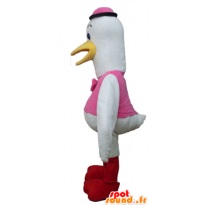 Maskot labuť, čáp, velký bílý pták - MASFR22720 - maskoti Swan