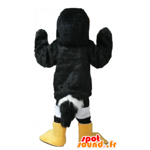 Mascot toucan, papukaija musta, valkoinen ja keltainen - MASFR22721 - Mascottes de perroquets