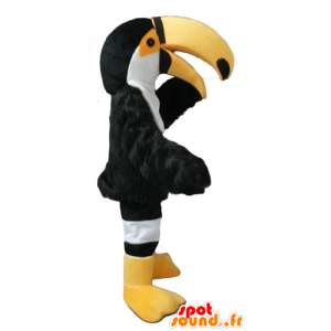 Mascot toucan, parrot black, white and yellow - MASFR22721 - Mascots of parrots