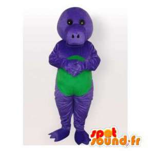 Lilla og grønn dinosaur maskot. Dinosaur Costume - Dinosaur maskoter - MASFR006519 - SpotSound.fr