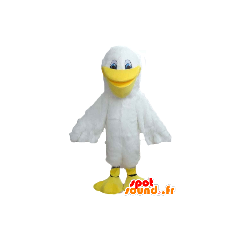 Mascot gaivota, branco e amarelo gaivota - MASFR22724 - Mascotes do oceano