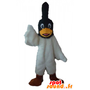 Mascot pájaro blanco y negro con una cresta en su cabeza - MASFR22725 - Mascota de aves