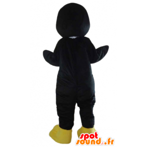 Mascot pássaro preto, branco e amarelo, pinguim - MASFR22726 - aves mascote