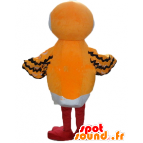 Bird mascot orange, white and black, with a long beak - MASFR22728 - Mascot of birds