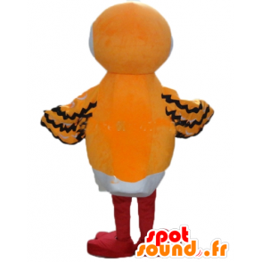 Mascot oranje vogel, wit en zwart, met een lange snavel - MASFR22728 - Mascot vogels