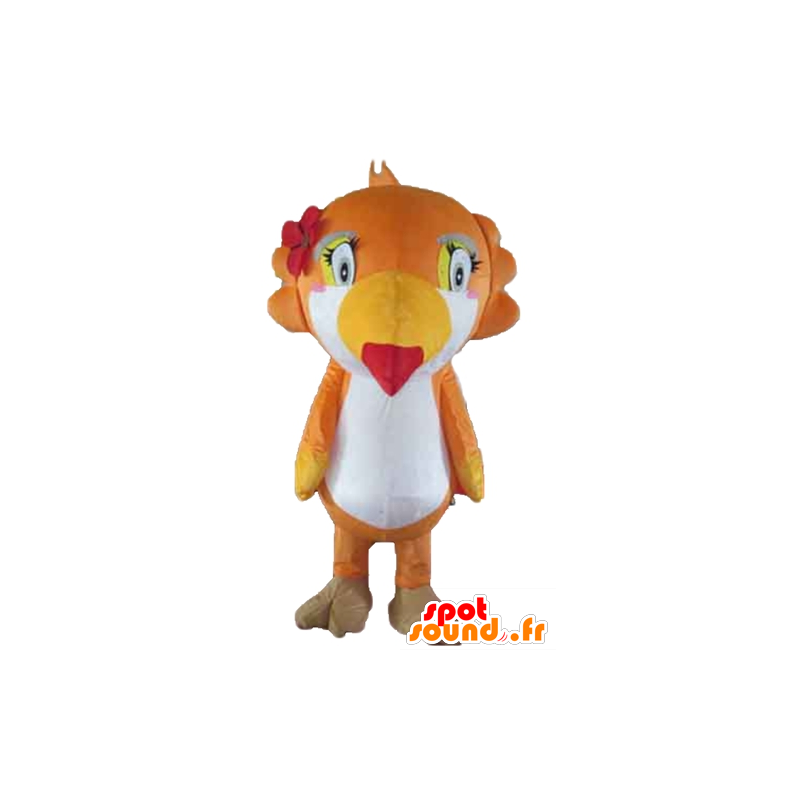 Mascotte pappagallo, tucano, arancio, bianco e giallo - MASFR22729 - Mascotte di pappagalli