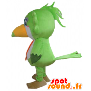 Parrot mascot, toucan, green, white and orange - MASFR22730 - Mascots of parrots