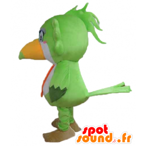 Parrot mascot, toucan, green, white and orange - MASFR22730 - Mascots of parrots