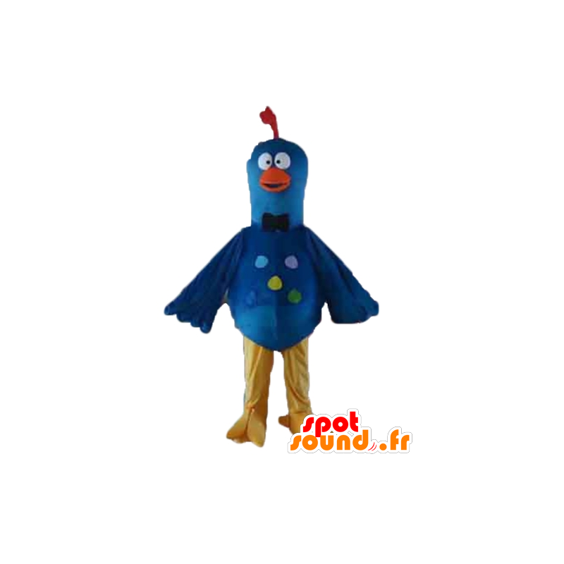 Mascot blauwe vogel, geel en oranje duif - MASFR22731 - Mascot vogels