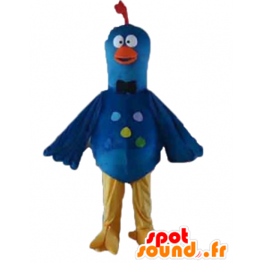 Mascot blauwe vogel, geel en oranje duif - MASFR22731 - Mascot vogels