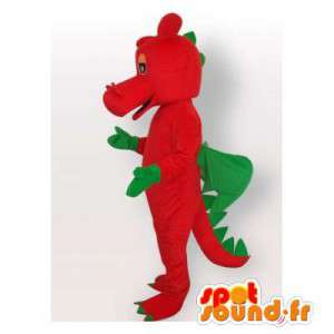 Mascot dragon red and green. Dragon costume - MASFR006520 - Dragon mascot