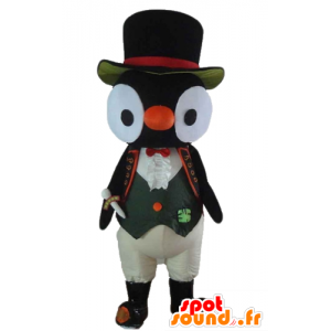 Owl mascot, black and white owl suit - MASFR22732 - Mascot of birds