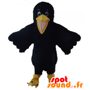 Mascot corvo preto e amarelo, gigante macia - MASFR22733 - aves mascote