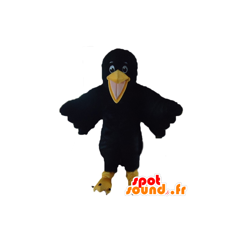 Mascot raaf zwart en geel, reuze soft - MASFR22733 - Mascot vogels