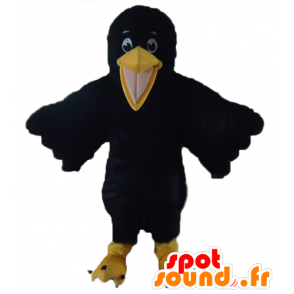 Raven mascotte nero e giallo gigante morbido - MASFR22733 - Mascotte degli uccelli