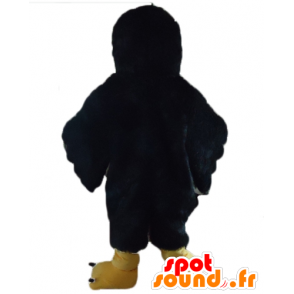 Raven mascotte nero e giallo gigante morbido - MASFR22733 - Mascotte degli uccelli