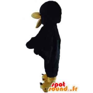 Maskotti raven musta ja keltainen, jättiläinen pehmeä - MASFR22733 - maskotti lintuja