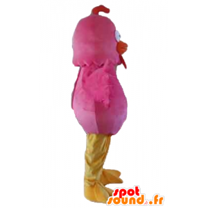 Mascotte d'oiseau rose, rouge et jaune, de poule géante - MASFR22734 - Mascotte de Poules - Coqs - Poulets