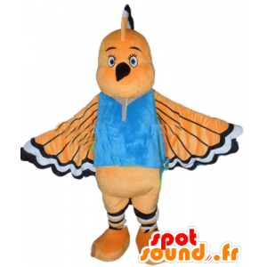 Bird mascot orange, white and black, with a long beak - MASFR22735 - Mascot of birds