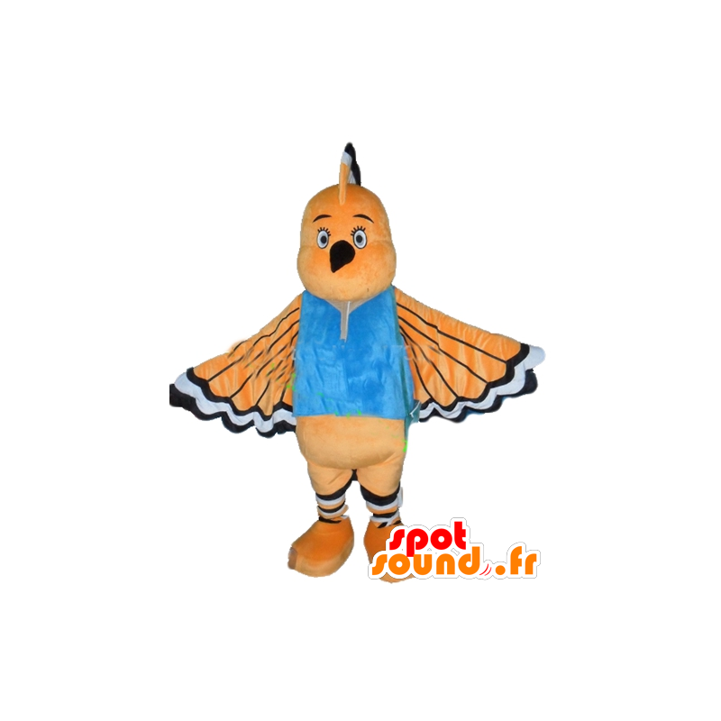 Mascot orange fugl, hvit og svart, med en lang nebb - MASFR22735 - Mascot fugler