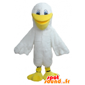 Hvit måke maskot, gull, hvit og gul and - MASFR22736 - Mascot ender