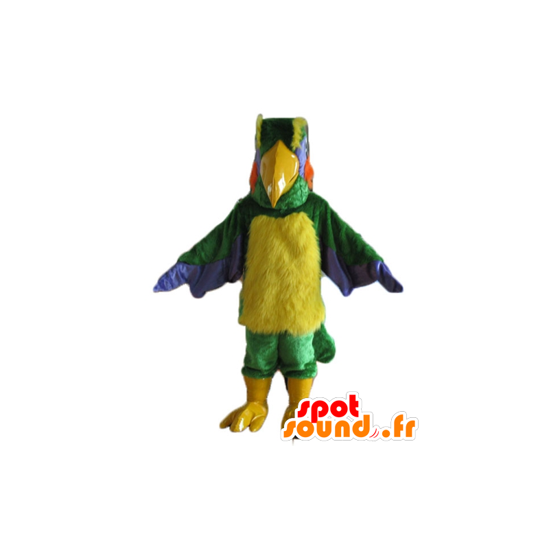 Mascot multicolor pájaro gigante y peludo - MASFR22740 - Mascota de aves