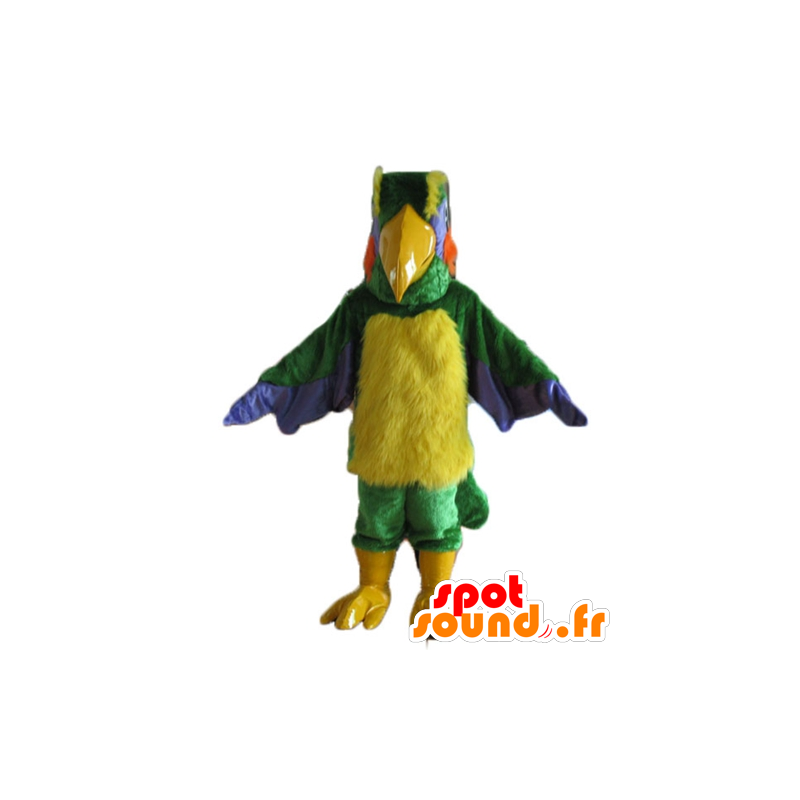 Mascotte veelkleurige reusachtige vogel en harige - MASFR22740 - Mascot vogels