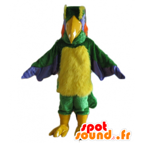 Mascot multicolore uccello gigante e peloso - MASFR22740 - Mascotte degli uccelli