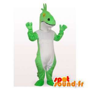 Mascote dinossauro verde e branco - MASFR006521 - Mascot Dinosaur