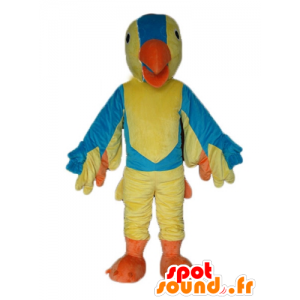 Gul, blå og orange fuglemaskot, kæmpe - Spotsound maskot kostume