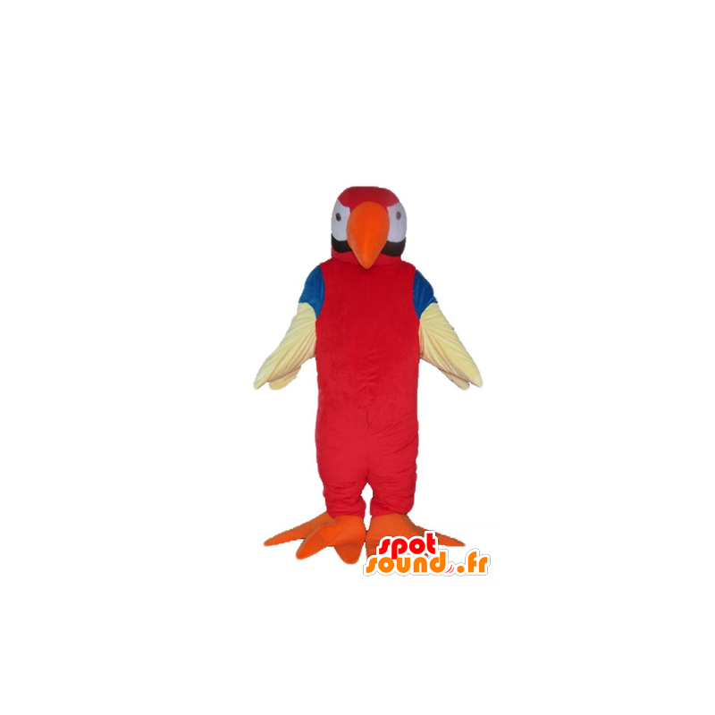 Kæmpe papegøje maskot, rød, orange, blå og hvid - Spotsound