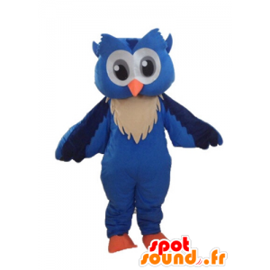 Mascot blue and white owl,...