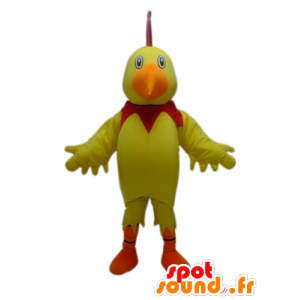 Hane maskot, gul, rød og orange, kæmpe - Spotsound maskot