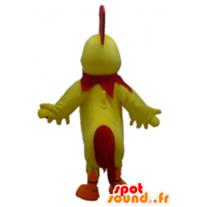 Hane maskot, gul, rød og orange, kæmpe - Spotsound maskot