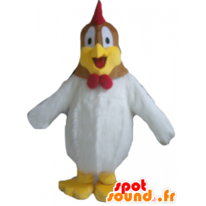 Brown chicken mascot, white...