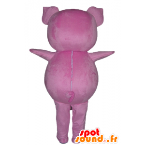 Rosa gris maskot, fyllig och rolig - Spotsound maskot